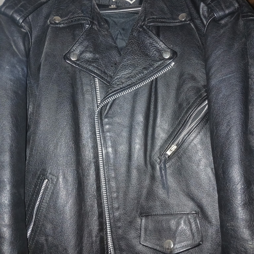 Men's Black Leather Motorcycle Jacket